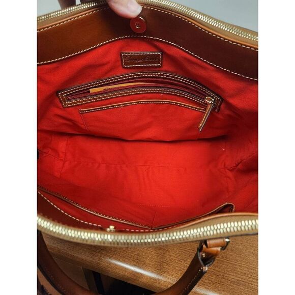 Dooney & Bourke Pebble Leather Willa Satchel Tote NAVY with crossbody strap and - Picture 7 of 10